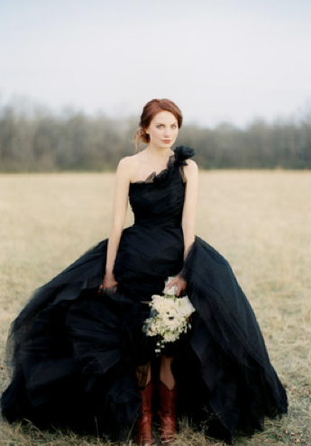 black color wedding dress