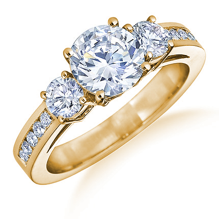 Timeless Elegance Three Stone Diamond Engagement Rings